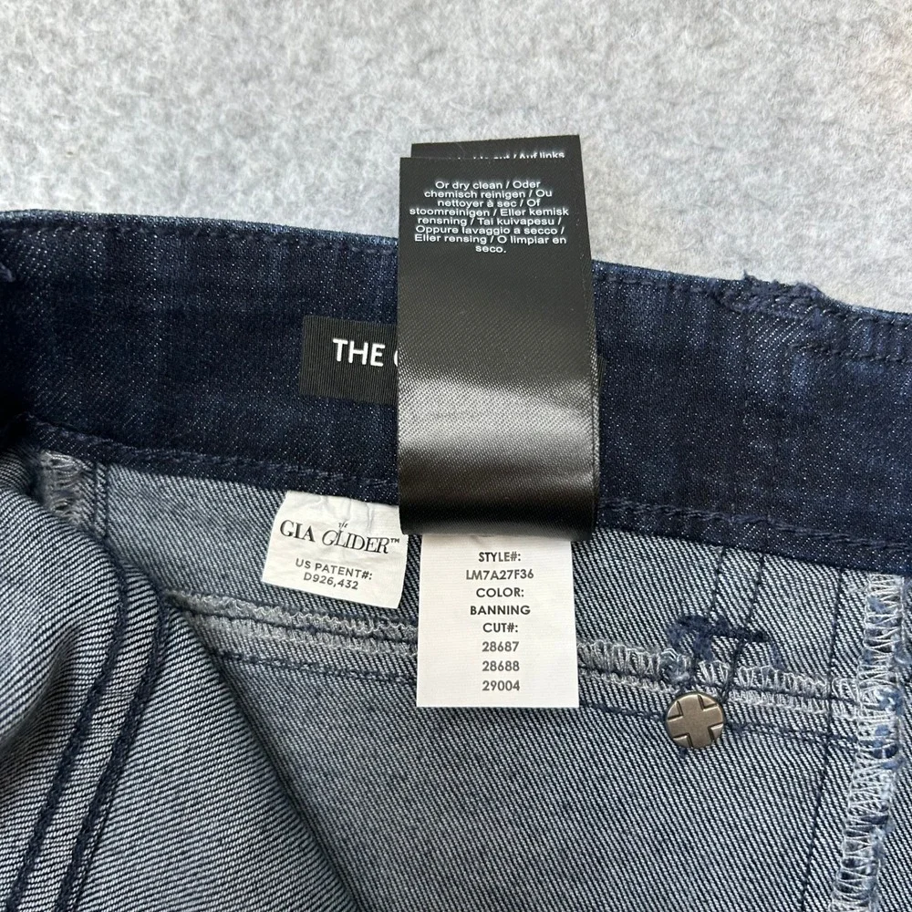 Liverpool The Gia Glider Crop Jeans Twisted Split Hem Dark Wash Denim Size‎ 8 29